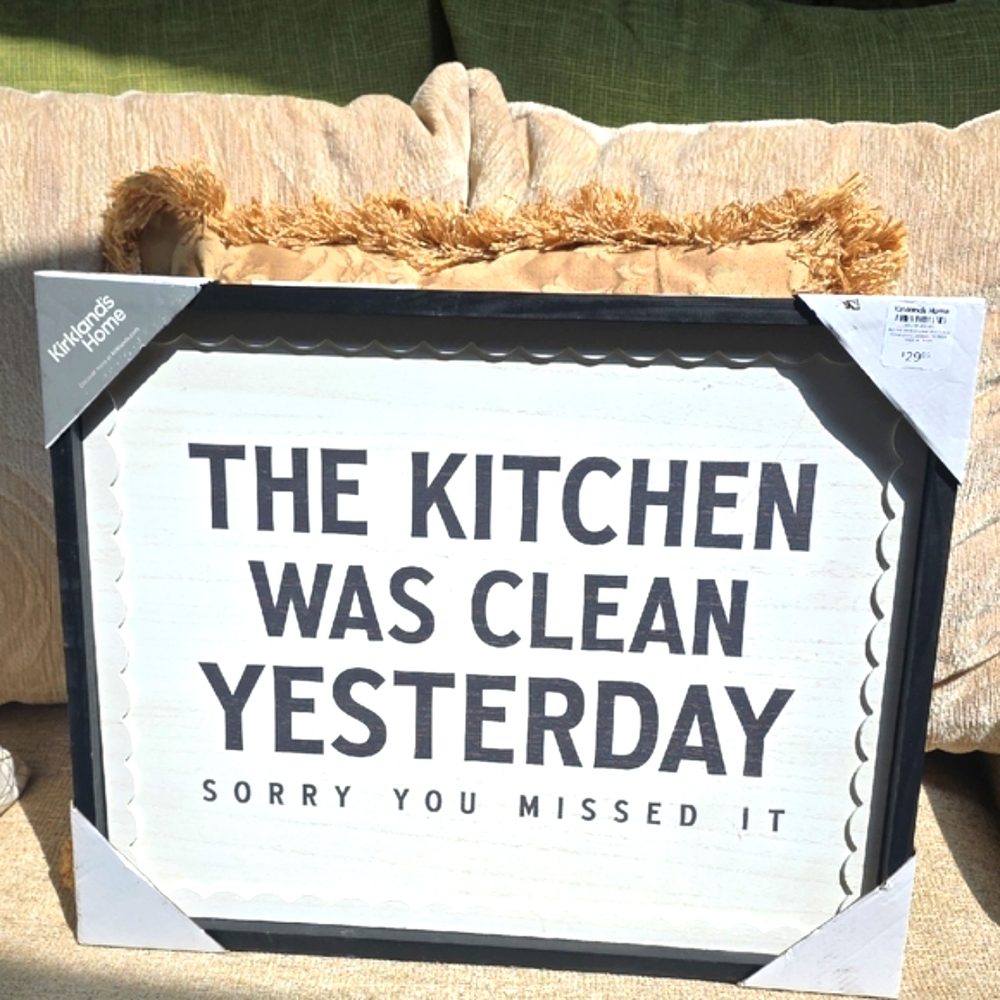 Kirkland's Home Black and White Kitchen Humor Sign